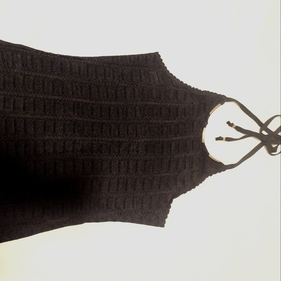 Guess Halter Top, Small, Black with gold hardware - Picture 1 of 5